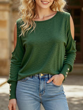 Women off-shoulder long-sleeved T-shirt